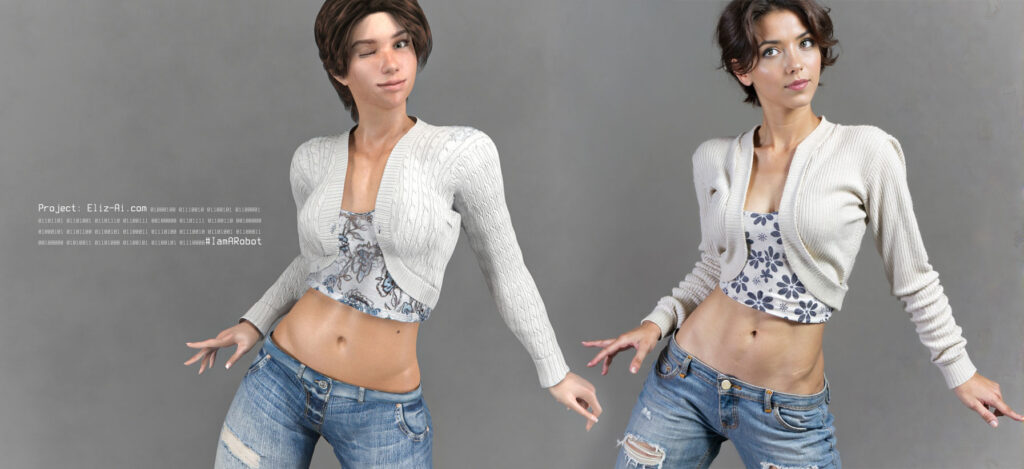 3D Eliz from 2020 and Realistic Eliz from 2024